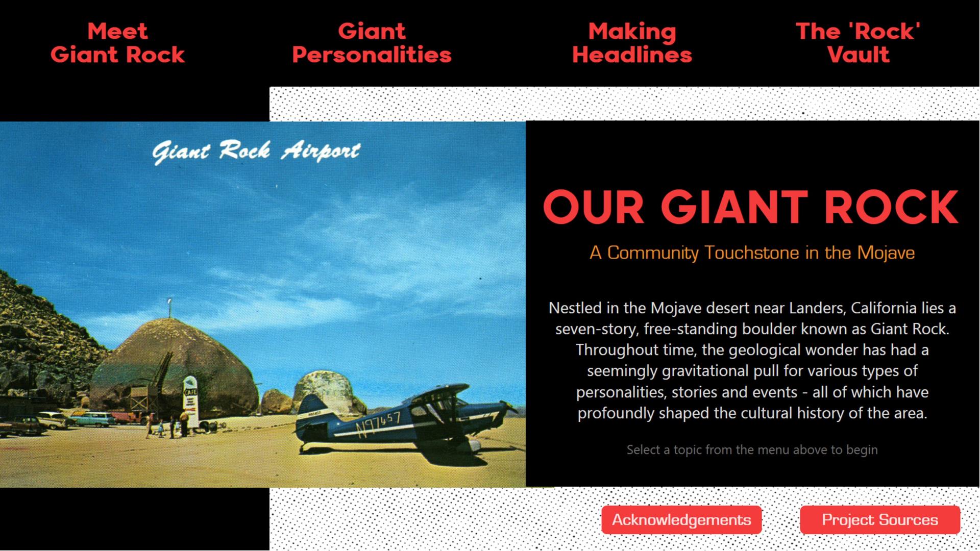 Our Giant Rock website screenshot